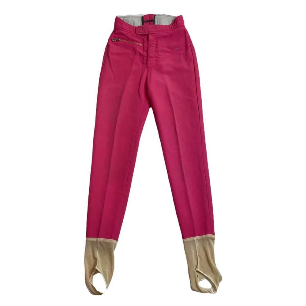 Vintage Bogner Snow Stirrup Pants Pink Wool-blend
